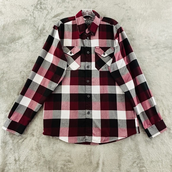 Dixxon Flannel Company Other - Dixxon Flannel Southpaw Button Up Shirt Mens M Red Black White Plaid Long Sleeve
